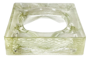 Art Deco Square Ashtray in Saint-Gobain Glass, France, 1940s