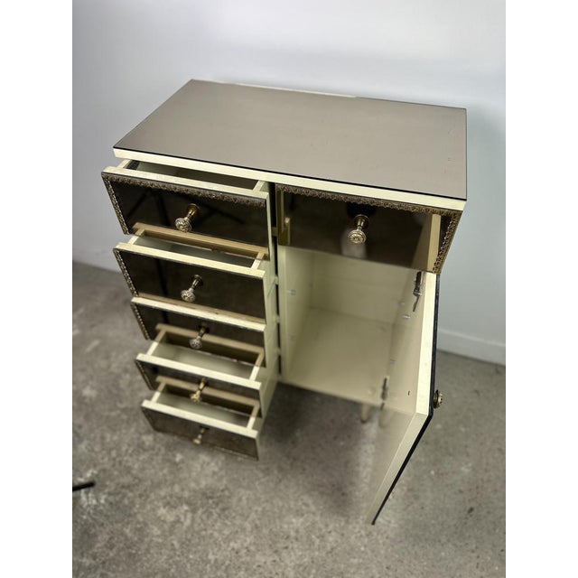 Mid-Century Modern Vintage Italian Mirror Glass Chest of Drawers, 1960s For Sale - Image 3 of 12