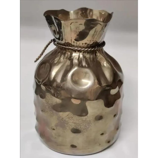 Metal Sarreid Ltd. Brass Money Sack Cachepot, Circa 1980s For Sale - Image 7 of 8