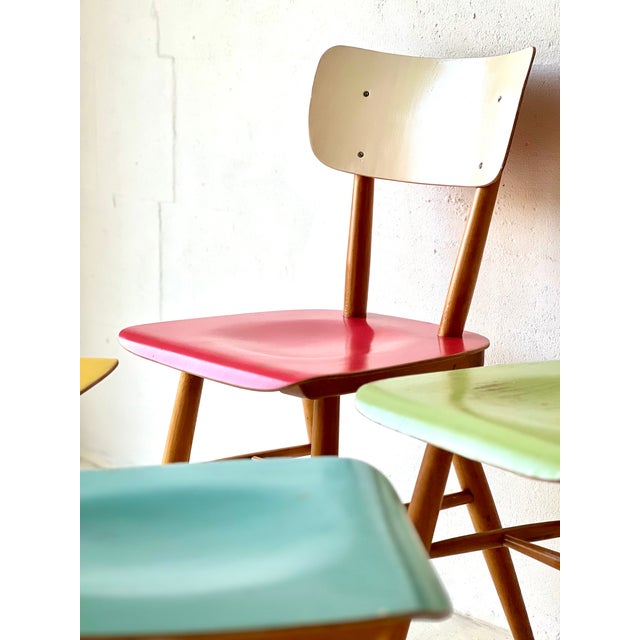 Vintage Dining Chairs from Ton, 1950, Set of 4 For Sale - Image 17 of 18