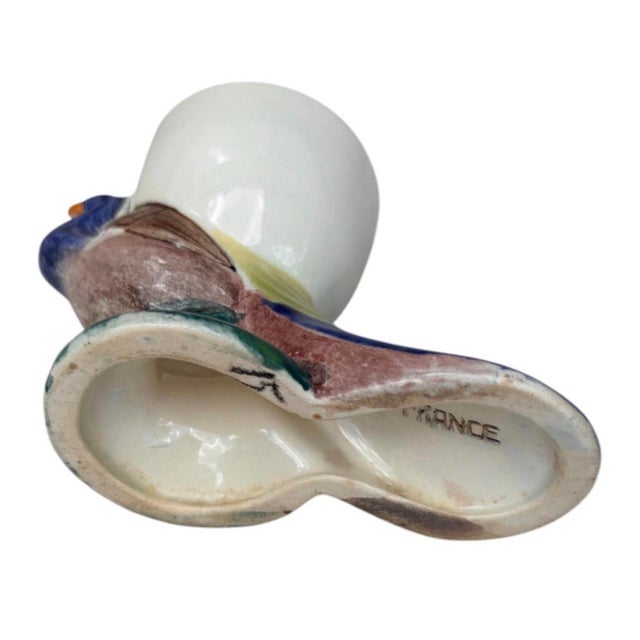 French Majolica Peacock Egg Cup Sarreguemines Circa 1920 For Sale In Austin - Image 6 of 9