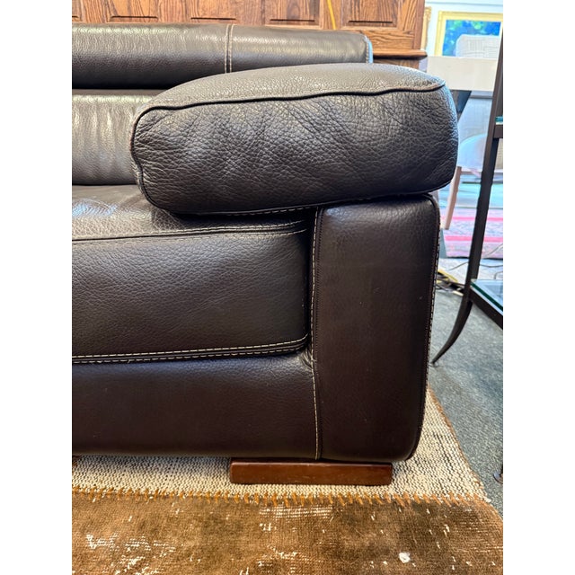 Animal Skin Calia Italia Leather Sofa, Black For Sale - Image 7 of 12