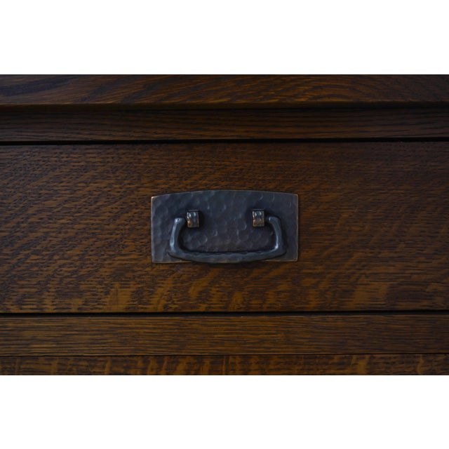 Stickley Mission Oak Leaded Glass China Cabinet For Sale - Image 10 of 18
