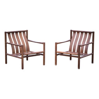 Wenge Lounge Chairs by Jørn Nilson, Denmark, 1966, Set of 2 For Sale