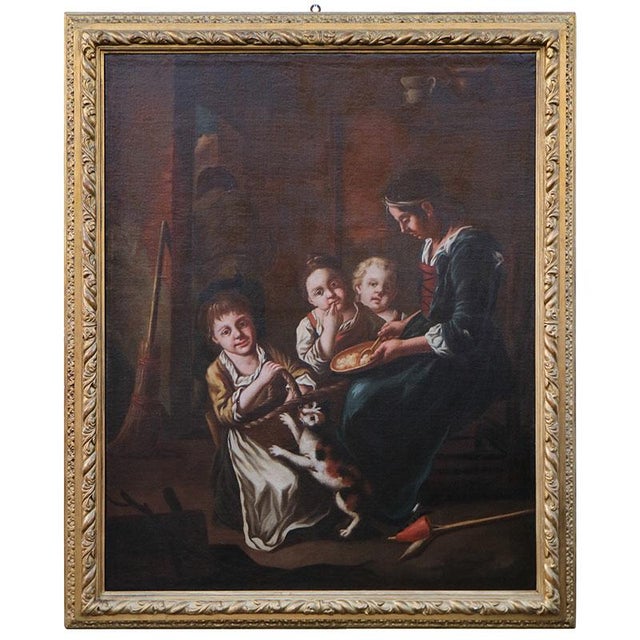 Giacomo Francesco Cipper Known as Il Todeschini, Family Scene, 1600s-1700s, Oil on Canvas, Framed For Sale - Image 12 of 12