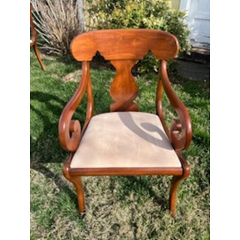 Set of 6 Mid 20th Century Regency Solid Cherry Dining Chairs Attributed to Henkel Harris For Sale In Washington DC - Image 6 of 10