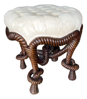 Mid 20th Century Mahogany Rope-Twist Stool