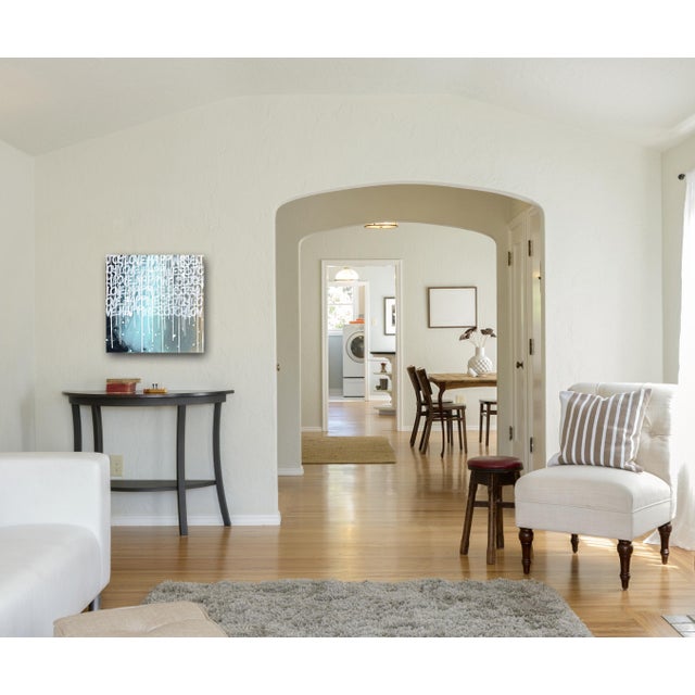 Sky Blue Joyful Love - Cool Tone Mixed Media Street Graffiti Inspired Artwork Original Artwork by Amber Goldhammer For Sale - Image 8 of 9