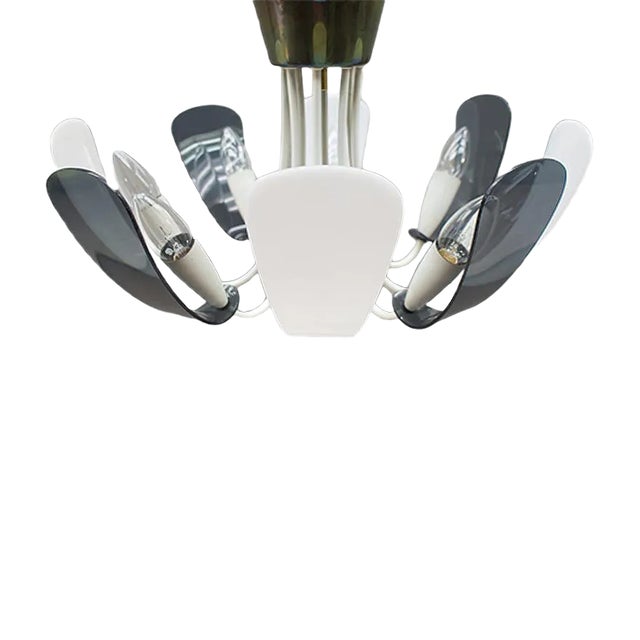 Acrylic Glass and Brass Sputnik Lamp, 1950s For Sale