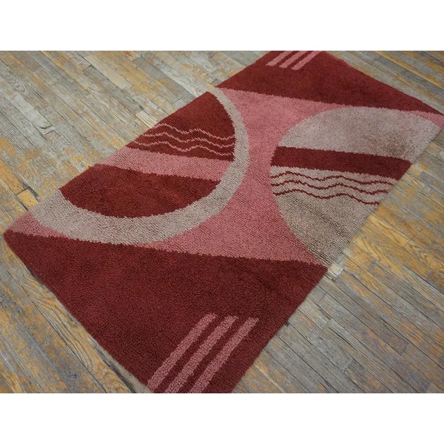 1930s English Art Deco Carpet ( 3' x 5'10" - 92 x 178 ) Antique Art Deco – European English Knotted Rug, Circa Date: 1935....