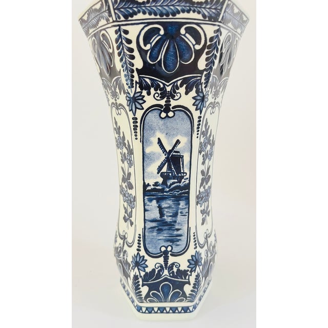 Antique Delft Table Lamp For Sale - Image 6 of 7