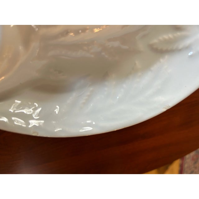 Vintage White Majolica Style Artichoke Plates by California Usa Pottery - a Set of 6 For Sale - Image 9 of 9