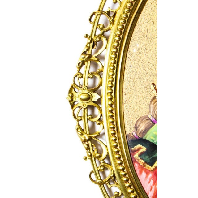 Berlin Oval Porcelain Plaque Depicting Young Woman in Ormolu Frame, 19th Century For Sale - Image 6 of 8