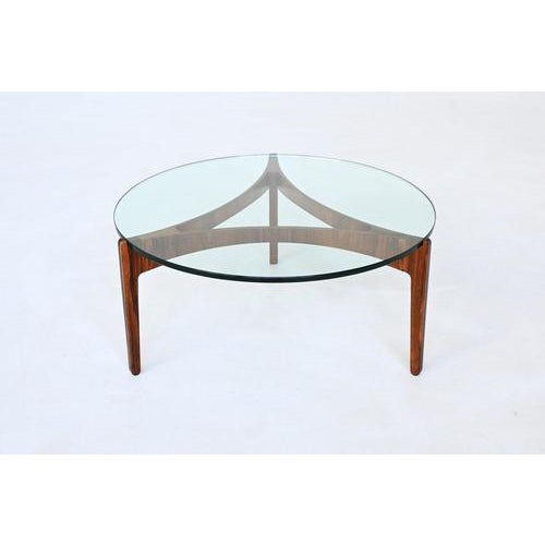 This striking coffee table was designed by Sven Ellekaer and produced by Christian Linneberg, Denmark, circa 1962. A...