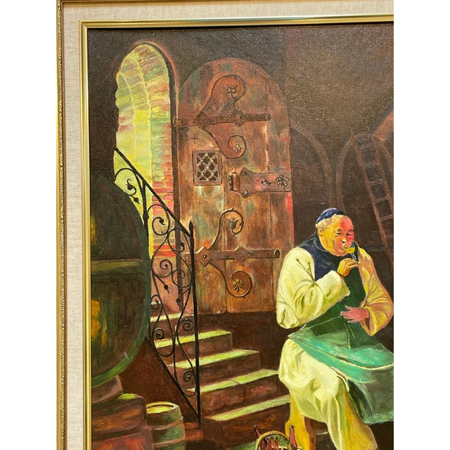 Paint Original Wine Cellar Painting - Signed by R. Schwarz 1990 For Sale - Image 7 of 8