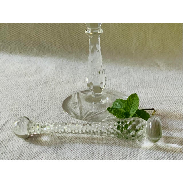 Cambridge Glass Company 1930s Art Deco Cambridge Glass Bartender's Muddler, Crystal Barware Single, Nantucket Estate For Sale - Image 4 of 18