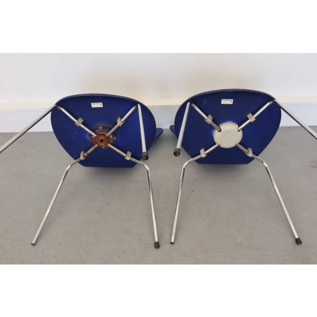 Set of Vintage Model 3107 Chairs by Arne Jacobsen for Fritz Hansen, 1980s For Sale - Image 3 of 13