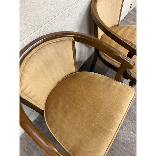 Vintage Shelby Williams Barrel Back Lounge Chairs Tub Chairs Armchairs - Pair For Sale - Image 11 of 15