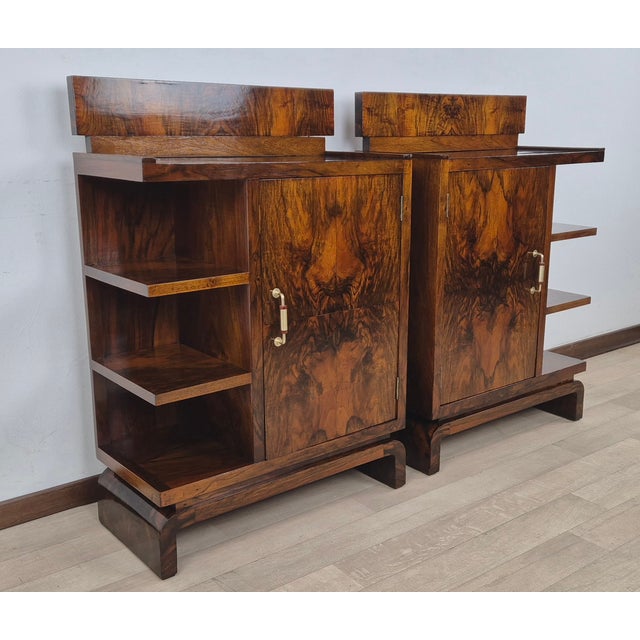 Vintage Art Deco Bedside Tables, 1920, Set of 2 For Sale - Image 3 of 18