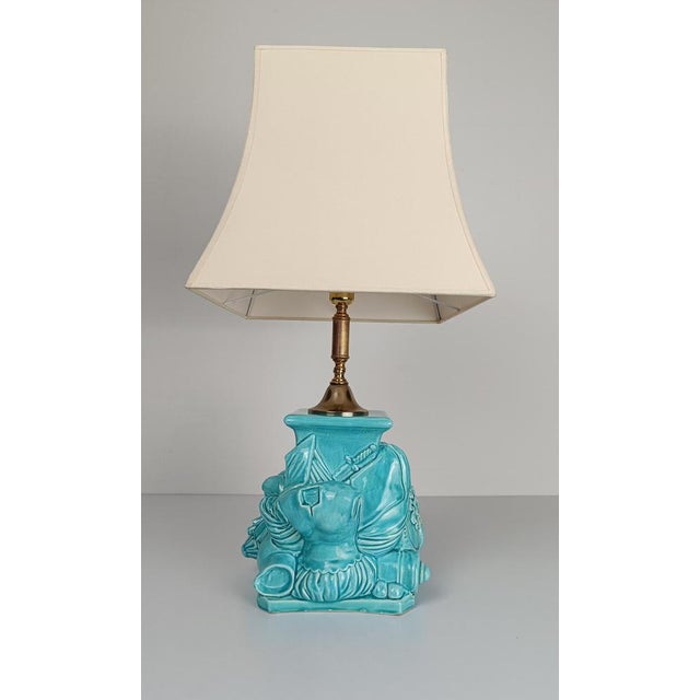 Mid-Century Ceramic Lamp with Italian Renaissance Arms and Armor Decor, 1960s For Sale - Image 9 of 18