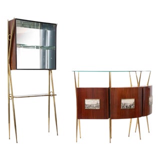 Vintage Italian Dry Bar in the style of Gio Ponti, Set of 2 For Sale
