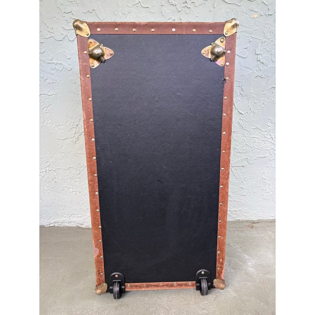 Metal Vintage Concourse “Roll It” Wheeled Travel Trunk / Rolling Steamer Chest For Sale - Image 7 of 12