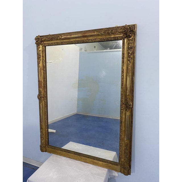 Antique French Napoleon Gold Leaf Mirror, 1870s For Sale - Image 13 of 16