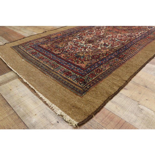 Brown Antique Persian Malayer Rug - 03'05 X 20'05 For Sale - Image 8 of 10