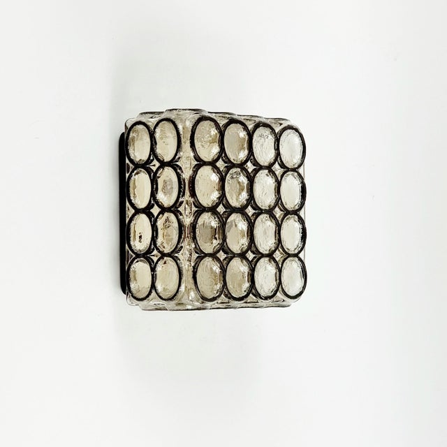 Stunning mid-century modern glass wall light or ceiling mount fixture from limburg, germany's leading glasswork, renowned...