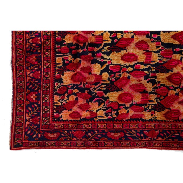 Textile 1960s Persian Bidjar Handmade Wool Rug With Multicolor Floral Motif For Sale - Image 7 of 7