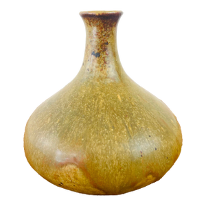 Vintage 1970s Handmade Stoneware Studio Pottery Low Bud / Weed Vase