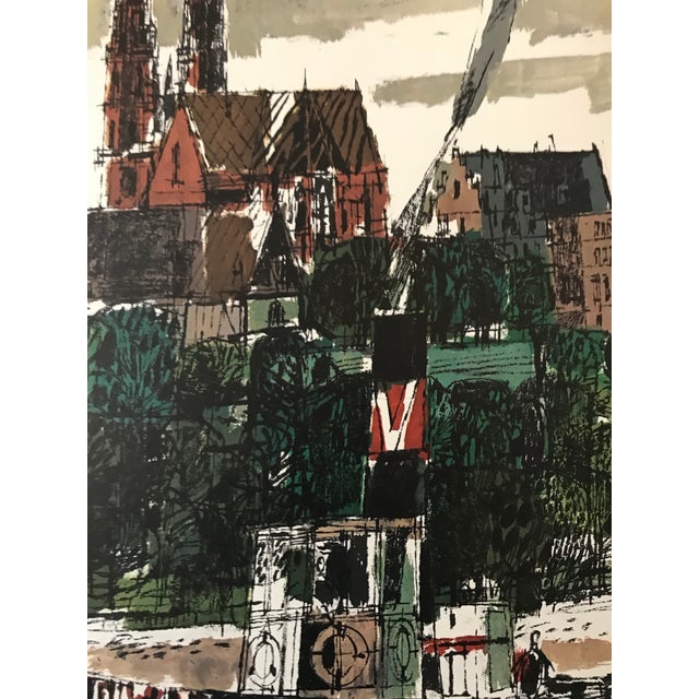 Vintage 1960s Swiss Travel Poster, Hugo Wetli, Basel on the Rhine For Sale - Image 4 of 8