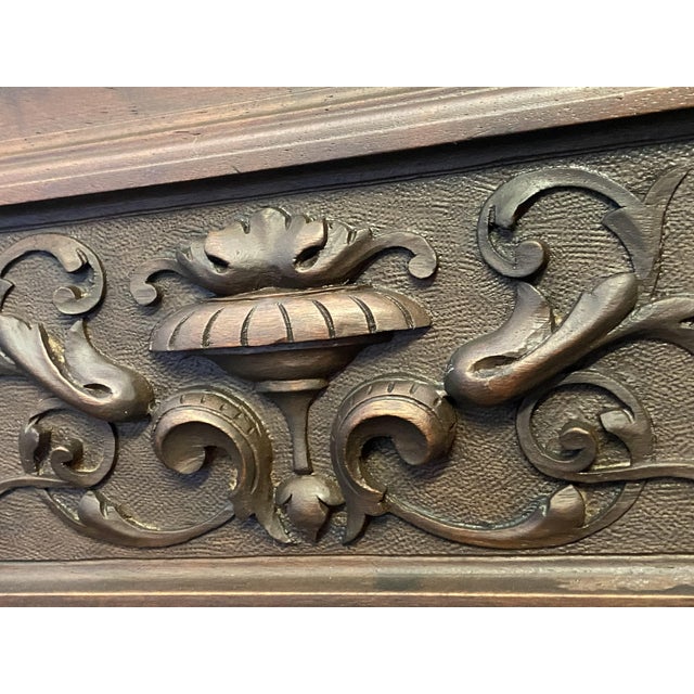 Antique French Architectural Element in Carved Wood Panel, 1900s For Sale - Image 9 of 11