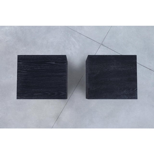 Black Mid-Century Modern Cerused Nightstands by Jack Van Der Molen For Sale - Image 8 of 13