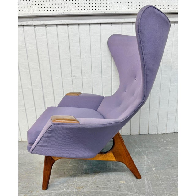 1960s Mid-Century Modern Adrian Pearsall Walnut Wing Chair & Ottoman For Sale - Image 5 of 13