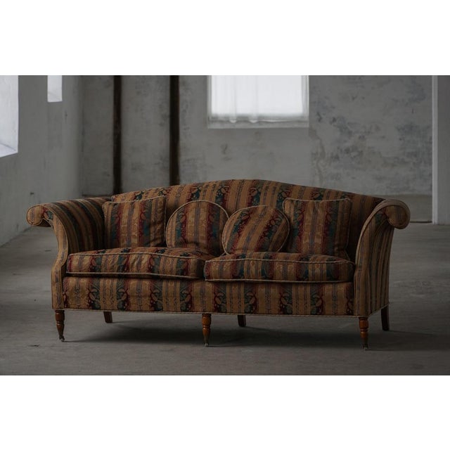 Textile Empire Style Sofa with Cushions and Castors, Denmark, 1960s For Sale - Image 7 of 18