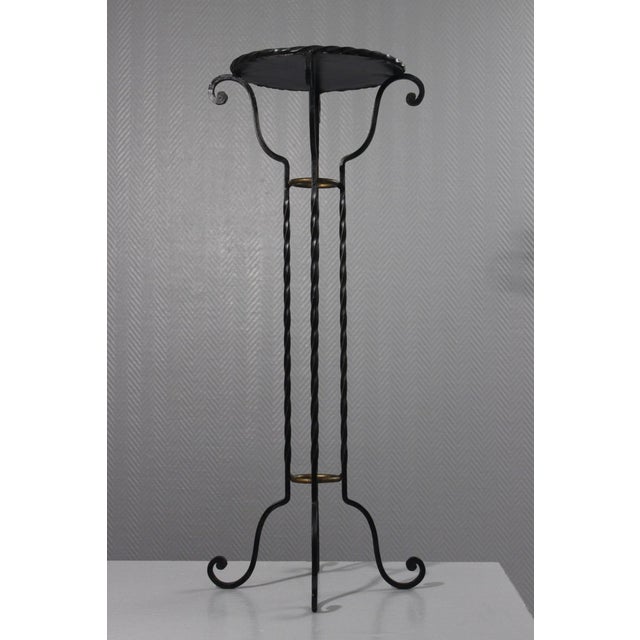 French Wrought Iron Gueridon Column Table by Gilbert Poillerat, 1930s For Sale - Image 17 of 17