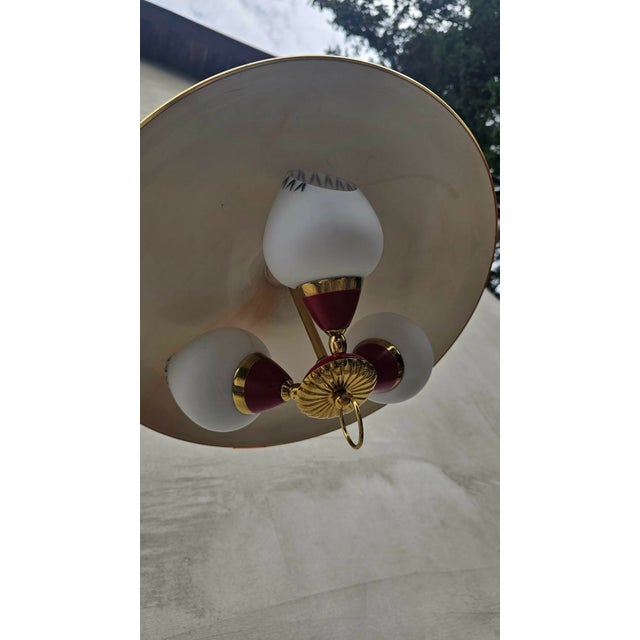 Mid-Century Modern Danish Brass Chandelier, 1960s For Sale - Image 3 of 9