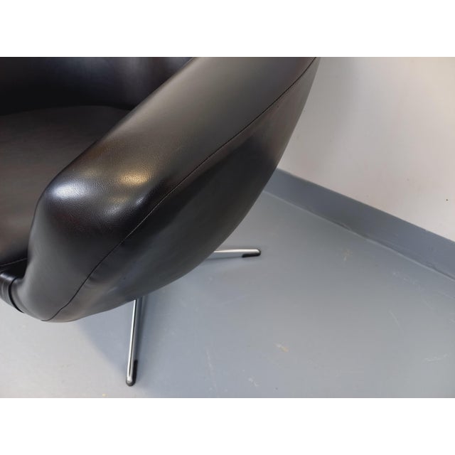 Vintage Scandinavian Swivel Chair in Imitation Leather and Chrome, 1970s For Sale - Image 14 of 16