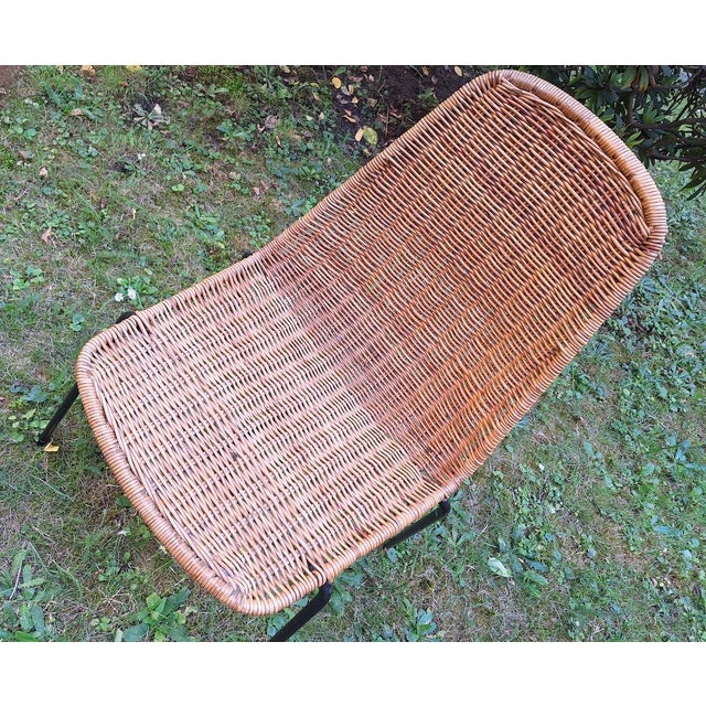 Rattan and Iron Stackable Dining Chairs by Gian Franco Legler, Switzerland, 1960s, Set of 2 For Sale - Image 6 of 12
