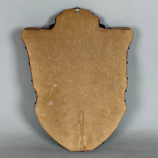 Shield Heraldic Coat of Arms in Wood and Velvet with Brass by Ignoto for Ignoto For Sale - Image 3 of 11