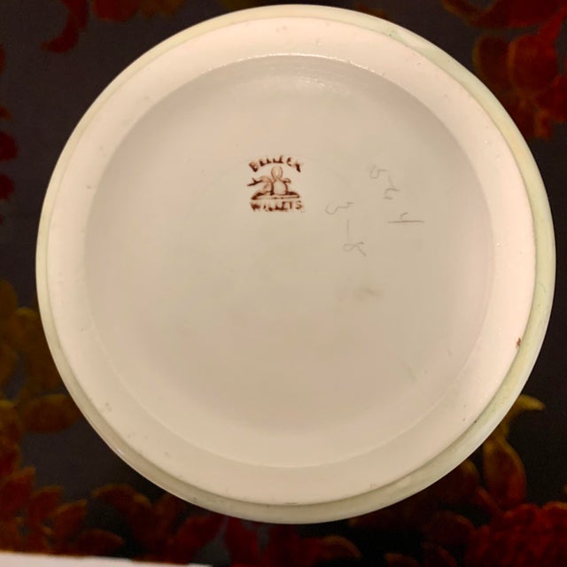 Antique Belleek Willets Tall Hand Painted Vase, Roses Chairish