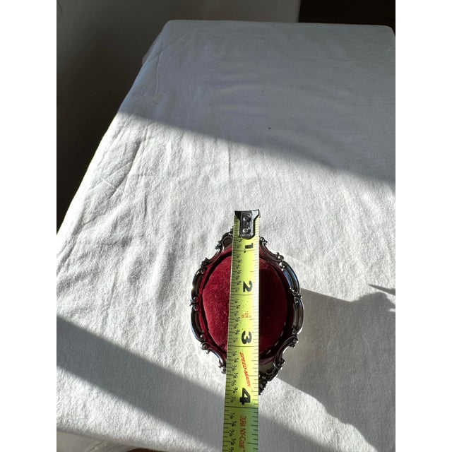 Red 1900s Gorham Sterling Silver Victorian Pin Cushion With Rich Red Velvet For Sale - Image 8 of 9