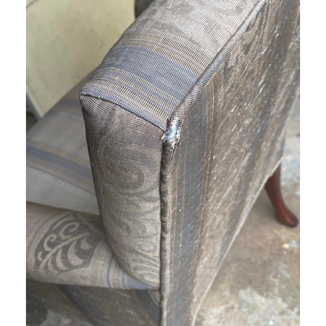 Textile Pair of Vintage Baker Georgian Style Library Chairs For Sale - Image 7 of 12