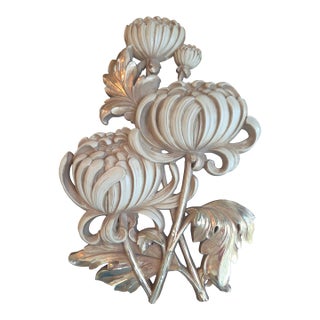 Mid Century Syroco Flower Chrysanthemum Wall Hanging Decor For Sale