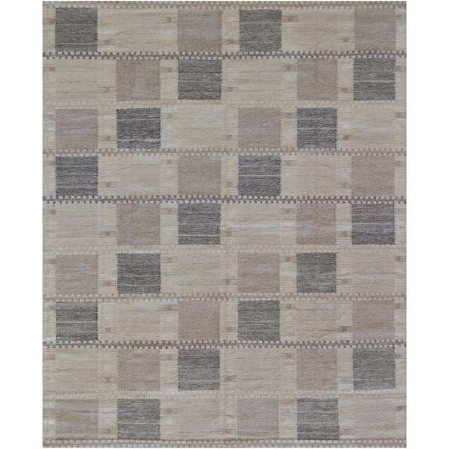 Textile Swedish Flat-Weave Inspired Rug For Sale - Image 7 of 7