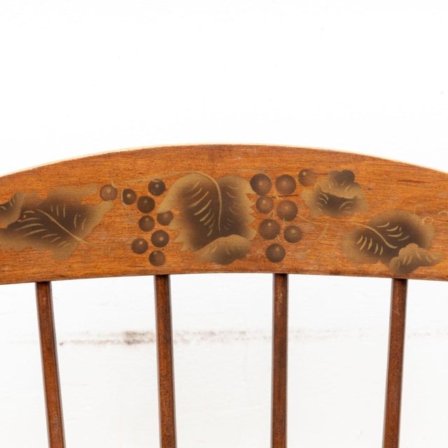 Pair of Vintage L. Hitchcock Maple Windsor Fan-Back Side Chairs, Hand-Stenciled, Circa 1970 For Sale In Raleigh - Image 6 of 7