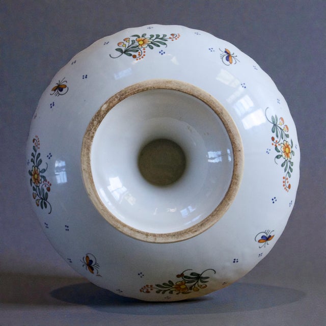 Vintage French Moustiers Pedestal Cup, 1950 For Sale - Image 4 of 8