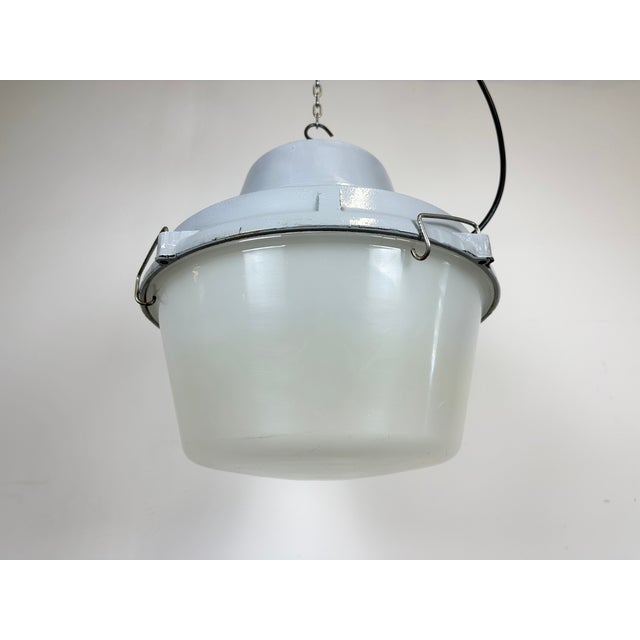 Industrial Grey Cast Aluminium Pendant Lamp from Elektrosvit, 1980s For Sale - Image 9 of 18