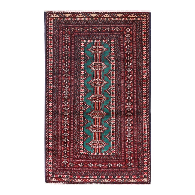 Pasargad Green Color Fine Hand Knotted Persian Turkman For Sale